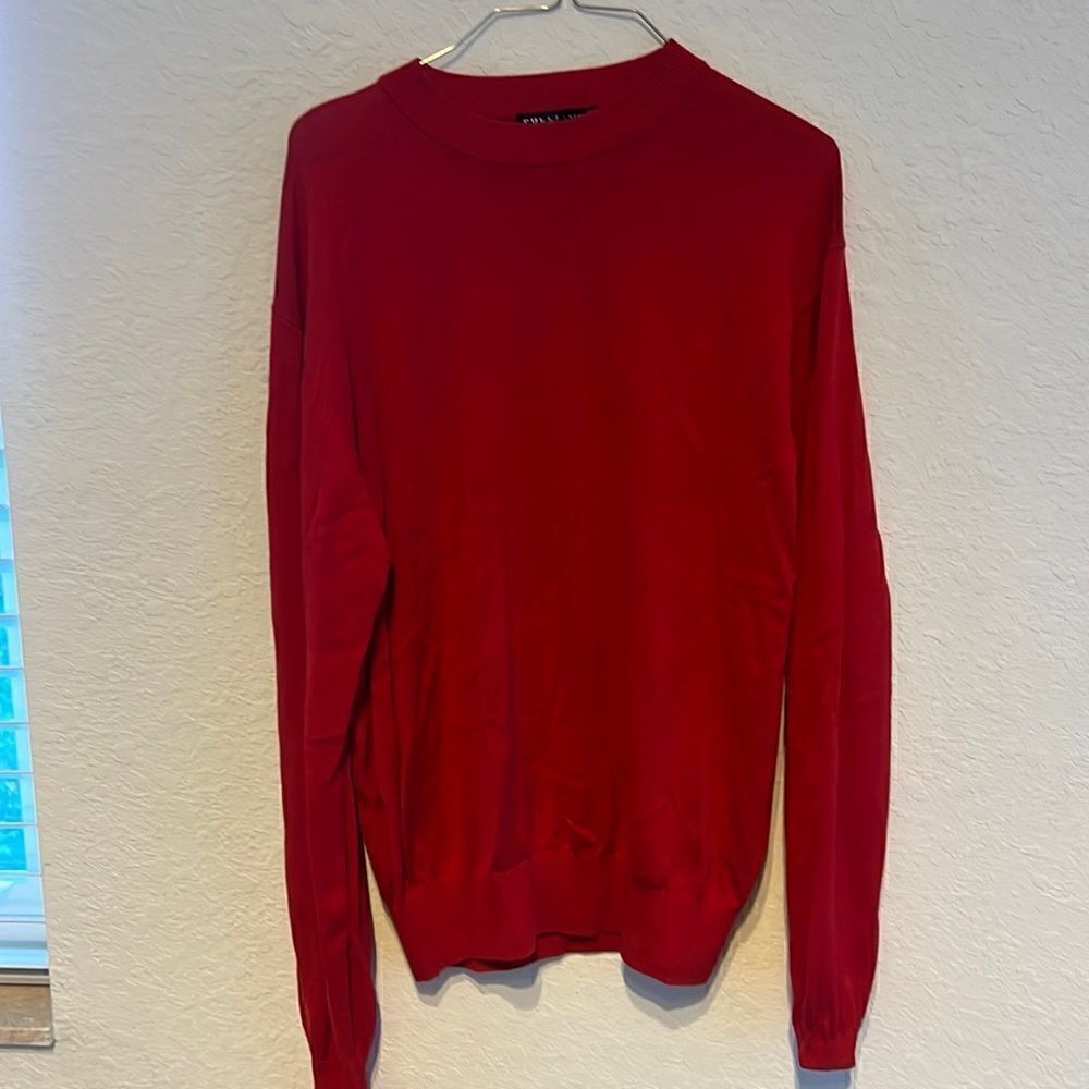 NEW Mens Red Sweater NWT Tulliano Size Large Red Crew Sweater
